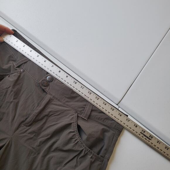 Athleta Pants Womens 12 Brown Convertible Hiking Jogger Zip Off Nylon Stretch - Picture 9 of 10